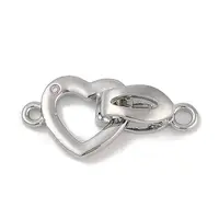 Heart Brass Fold Over Clasps