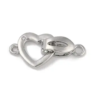 Heart Brass Fold Over Clasps