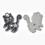 Alloy Enamel Kitten Pendants