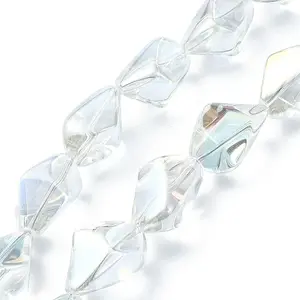 AB Color Plated Electroplate Transparent Glass Beads Strands