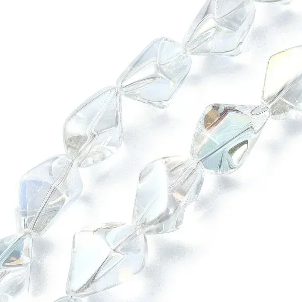 AB Color Plated Electroplate Transparent Glass Beads Strands