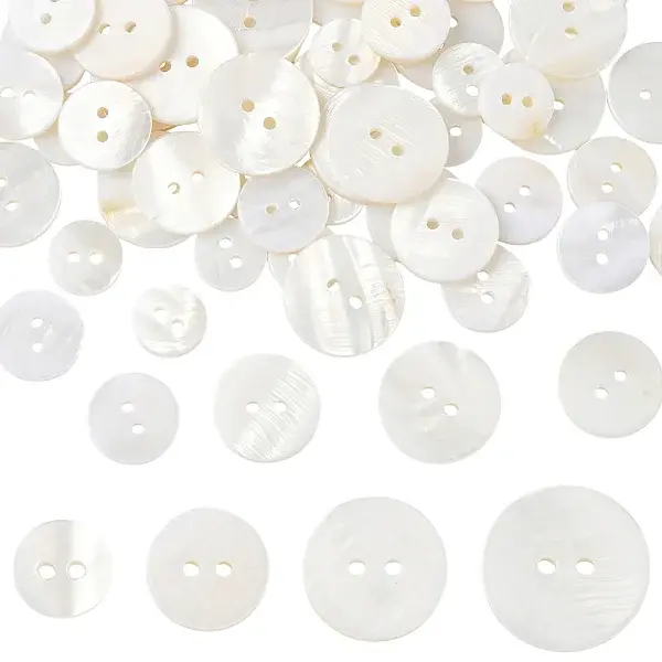 60Pcs 4 Styles Shell Buttons
