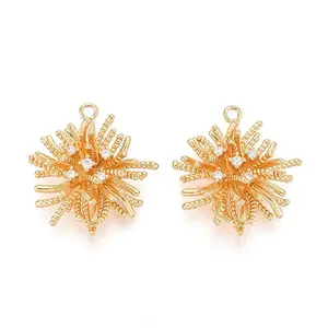 Brass Micro Pave Cubic Zirconia Pendants