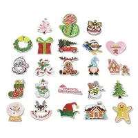 23Pcs Christmas Theme Polyester Iron on/Sew On Patches