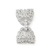 Brass Micro Pave Clear Cubic Zirconia Fold Over Clasps