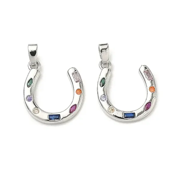 Brass Micro Pave Cubic Zirconia Pendants