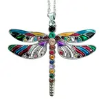 New Vintage Luxury Praise Water Diamond Drop Glazed Dragonfly Necklace