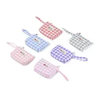 Plaid Pattern Cotton Cloth Clutch Bags