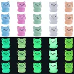 30Pcs 5 Colors Luminous Resin Cute Little Cat Ornaments