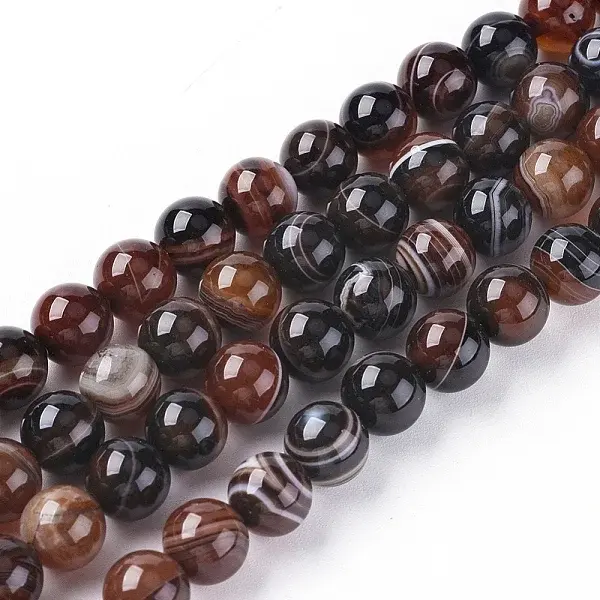 Natural Striped Agate/Banded Agate Beads Strands
