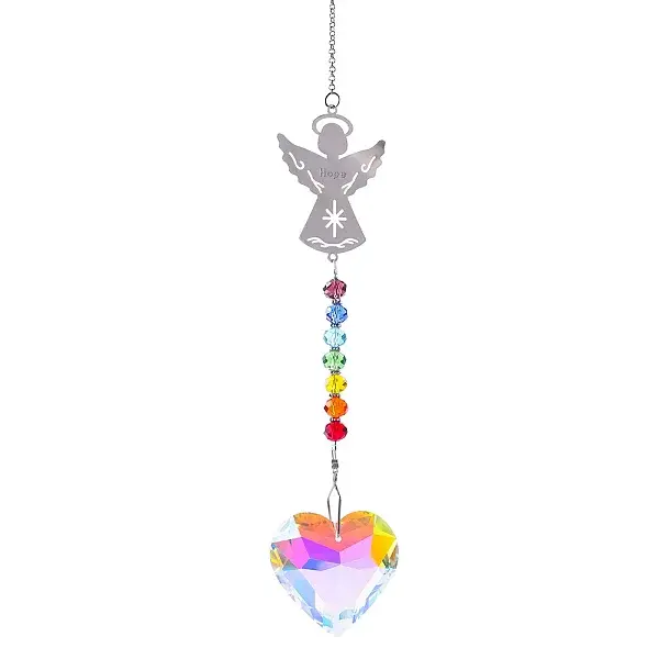 Faceted Heart Glass Suncatchers