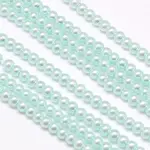Eco-Friendly Dyed Glass Pearl Round Bead Strands
