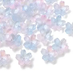 30Pcs Electroplate Transparent Glass Beads