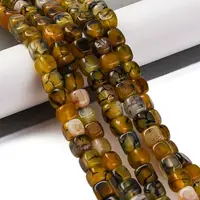 Natural Dragon Veins Agate Beads Strands