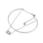 Brass Micro Pave Clear Cubic Zirconia Column Charm Bangles