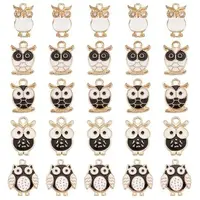 50Pcs 5 Styles Alloy Enamel Pendants