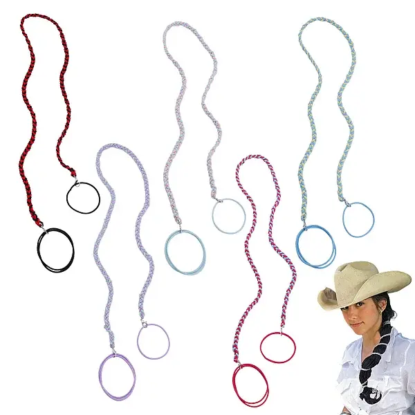 5Pcs 5 Colors Nylon Hair Ties Wigs