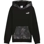 Puma ESSENTIALS CAMO HOODIE FL B Detská mikina, čierna, veľkosť