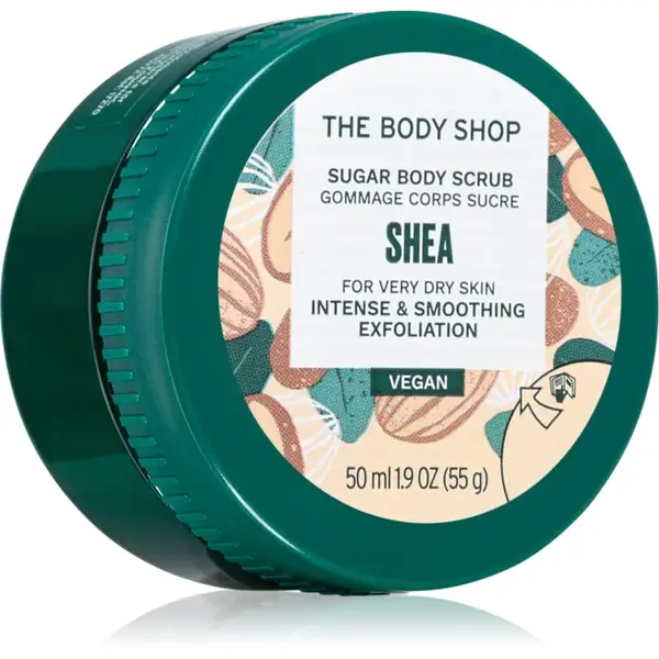 The Body Shop Shea Body Scrub cukrový tělový peeling s bambuckým máslem 50 ml