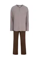 Dagi Dlhé pyžamo  hnedá / farby bahna