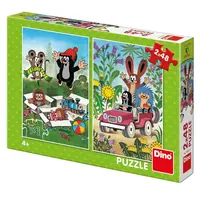 Dino Krtko sa raduje puzzle 2 x 48 dielikov