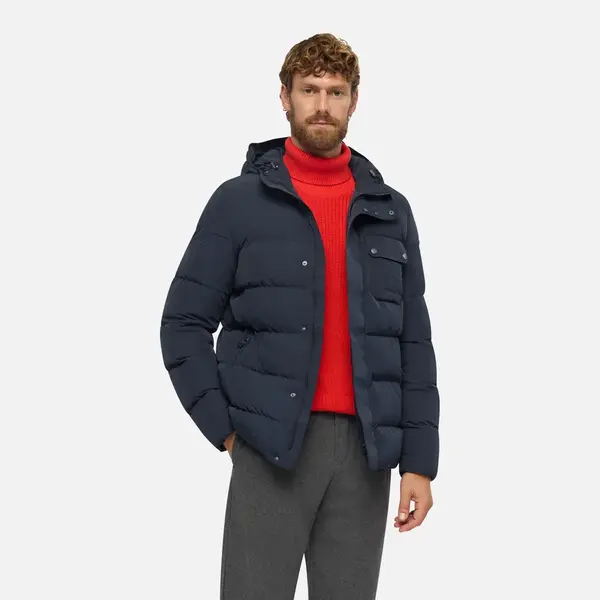 Tmavě modrá pánská bunda Geox Pieve - Pánské