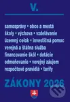 Zákony 2026 V – Štátna a verejná správa, školy a obce