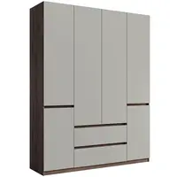 Skriňa Madison 6D 2SZ 46 sivý/orech elegant