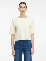 Krémová dámská halenka s krátkým rukávem