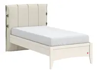 Studentská postel 100x200cm s čalouněným čelem meryn - béžová