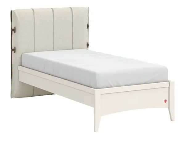 Studentská postel 100x200cm s čalouněným čelem meryn - béžová