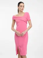 Ružové puzdrové midi šaty ORSAY