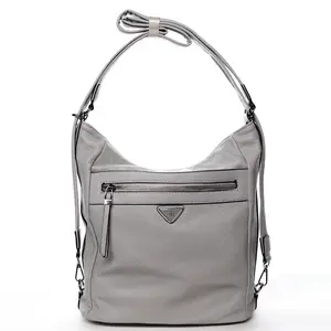 Praktická dámská koženková kabelka/batoh Ida šedá