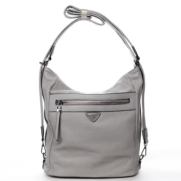 Praktická dámská koženková kabelka/batoh Ida šedá