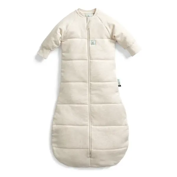 ERGOPOUCH Vak na spanie s rukávmi organická bavlna Jersey Oatmeal Marle 3-12 m, 6-10 kg, 3,5 tog