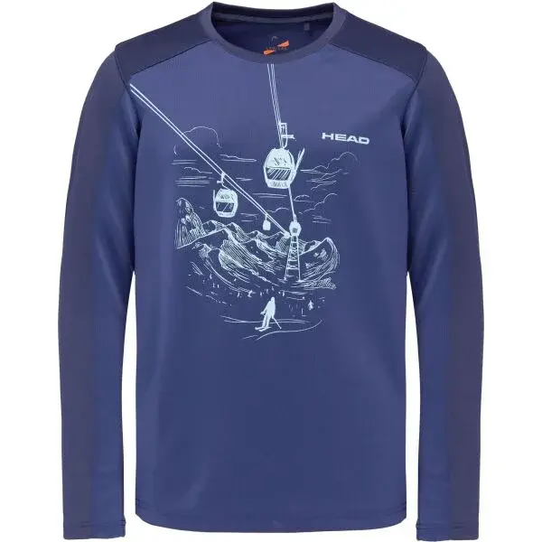 Head MORIS Chlapčenské tričko s dlhým rukávom, tmavo modrá, veľkosť 128-134