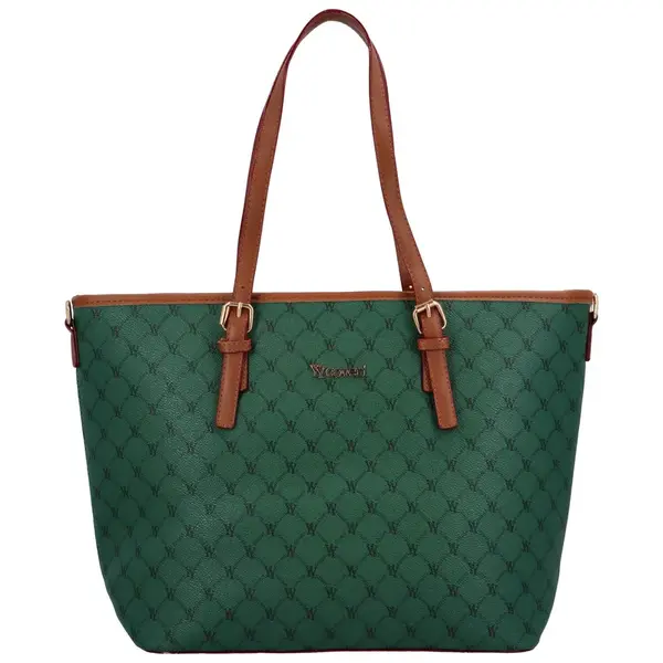 Trendová dámská koženková kabelka přes rameno Laila, zelená