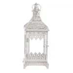 Kovová lucerna Cinti 39 cm, bílá antik