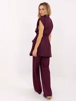 Bordový dámský komplet s vestou