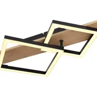 Stropní LED osvětlení Beatrix 47,5 cm, kov/dřevo