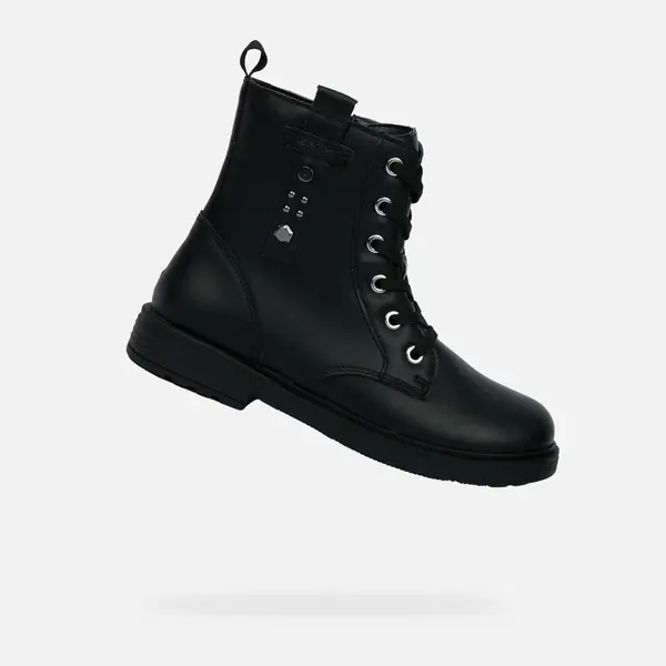 Čierne dievčenské členkové topánky Geox Eclair Girl