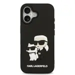 Zadní kryt Karl Lagerfeld 3D Rubber Karl and Choupette pro Apple iPhone 17, černá