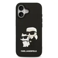 Zadní kryt Karl Lagerfeld 3D Rubber Karl and Choupette pro Apple iPhone 17, černá