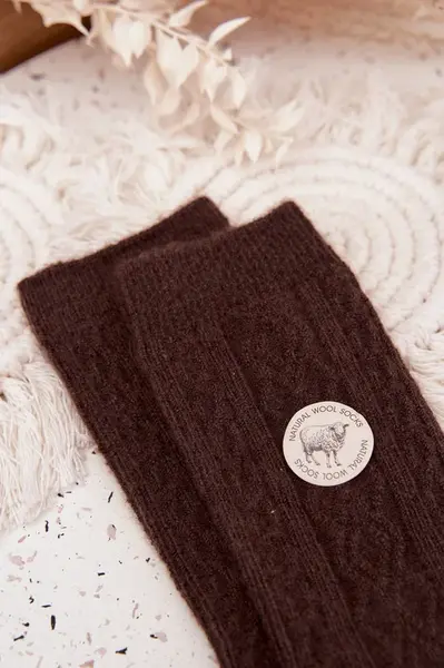Dámske vlnené ponožky Aura.via čokoládové
