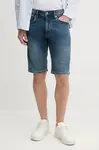 Rifľové krátke nohavice Pepe Jeans SLIM GYMDIGO SHORT TRACK