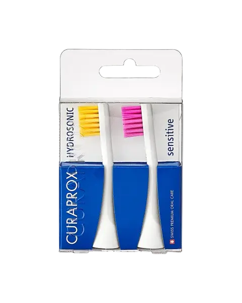 CURAPROX Hydrosonická náhradná hlavica PRO sensitive - žltá/ružová