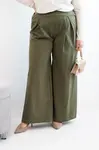 Kesi Plus Size nohavice s širokými nohavicami khaki