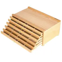 Dřevěná kazeta se 6 šuplíky, přírodní buk 25x40cm