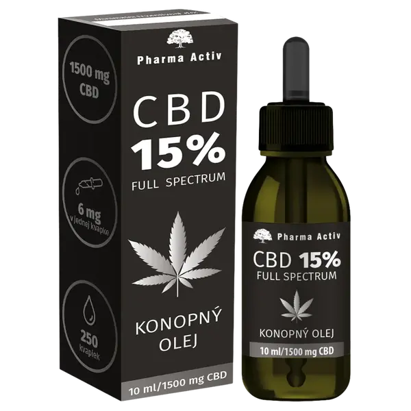 PHARMA ACTIV CBD 15% Full Spectrum Konopný olej 1500mg 10 ml