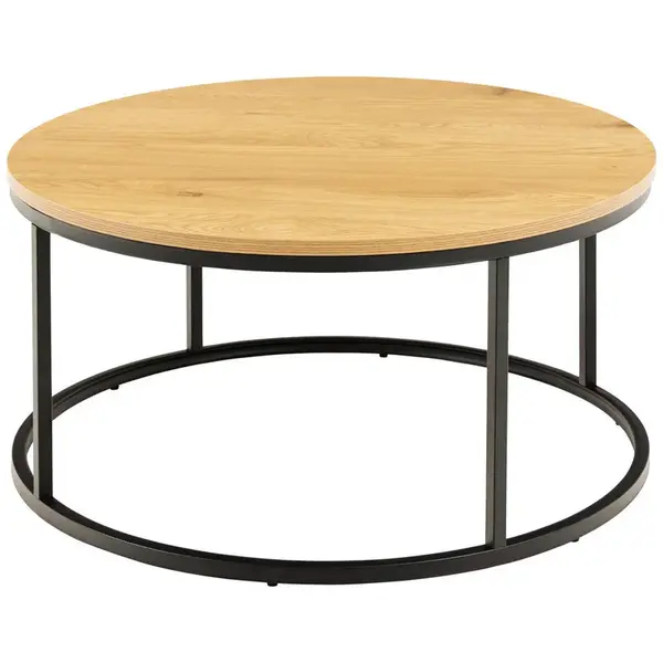 MID.YOU KONFERENČNÍ STOLEK, černá, divoký dub, kov, kompozitní dřevo, 80/80/40 cm